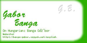 gabor banga business card